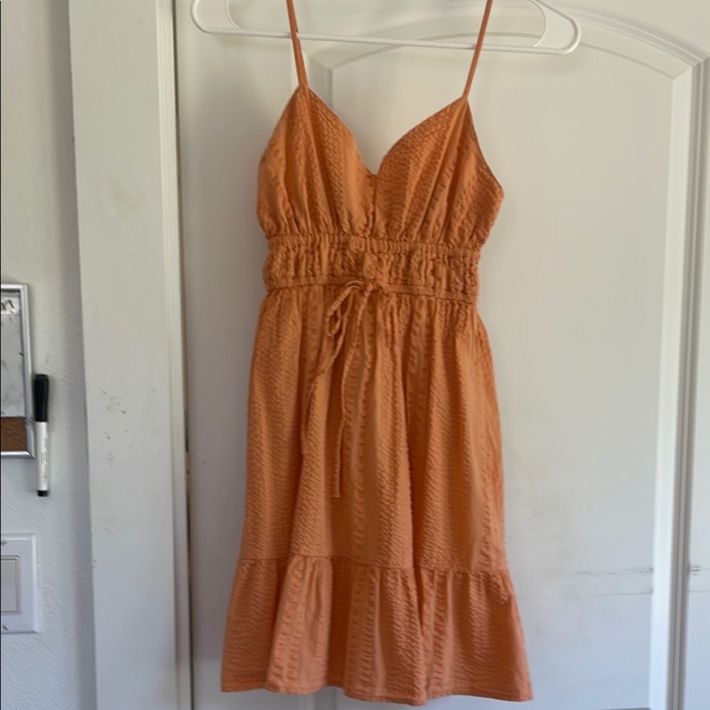 Elegant Orange Sleeveless Dress